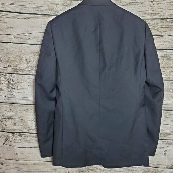 Calvin Klein Black Blazer Size 36R 100% Wool Fair Conditions - Picture 6 of 9